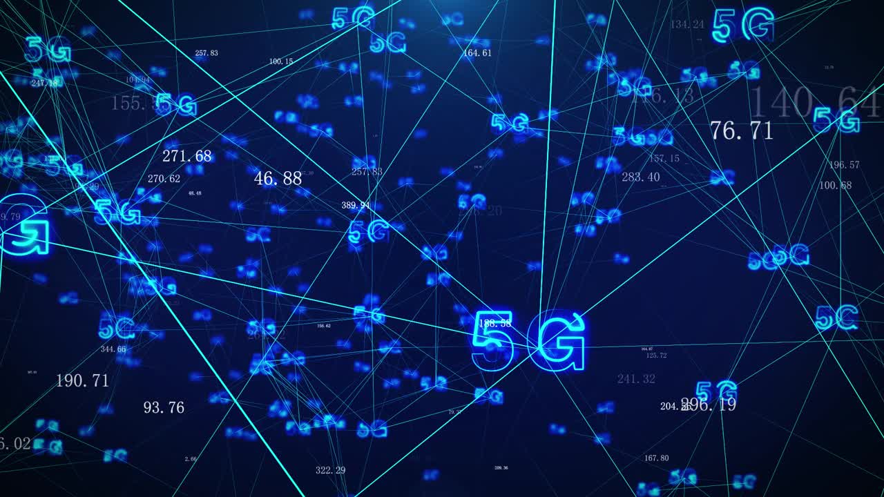 5G网络信号节点连接技术背景视频素材