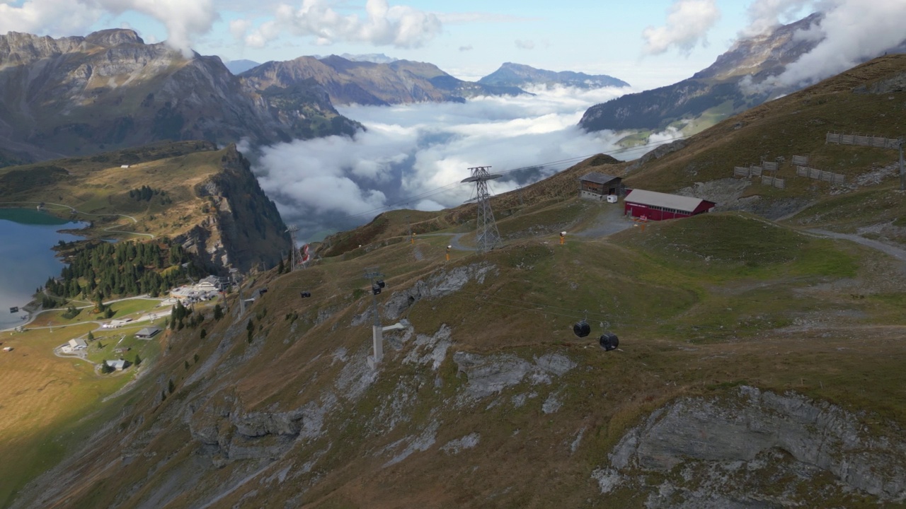 铁力士山缆车鸟瞰图视频素材