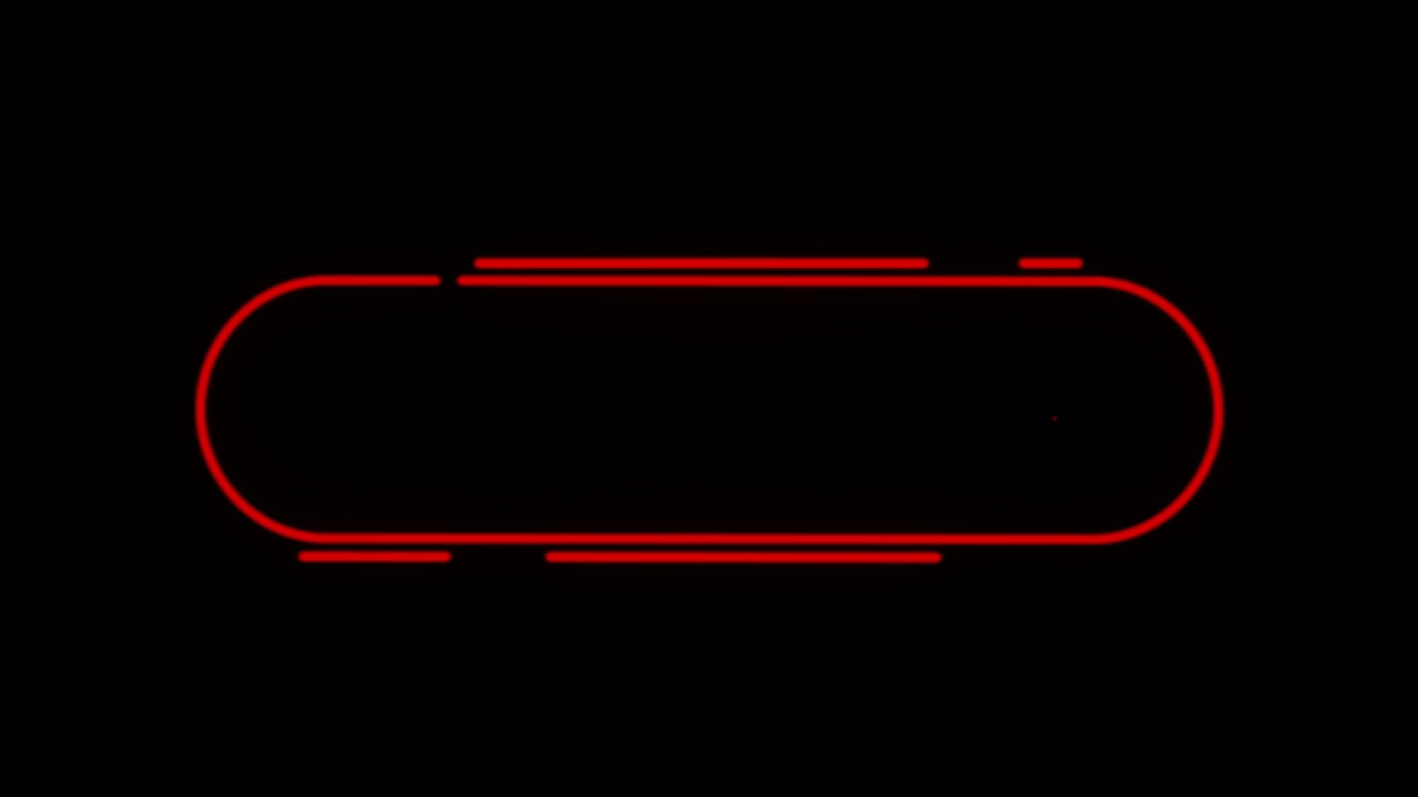 动画红色霓虹灯文本框隔离在黑屏上。视频素材