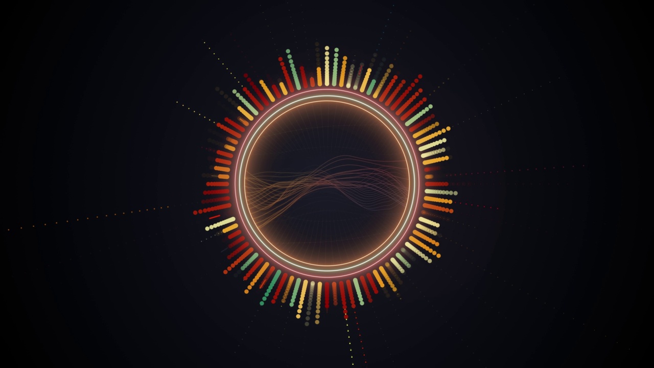 音频环形彩色频谱均衡器分析回路视频素材
