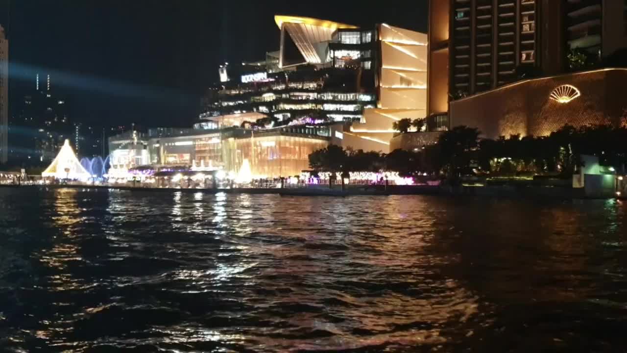 夜间的曼谷湄南河视频素材