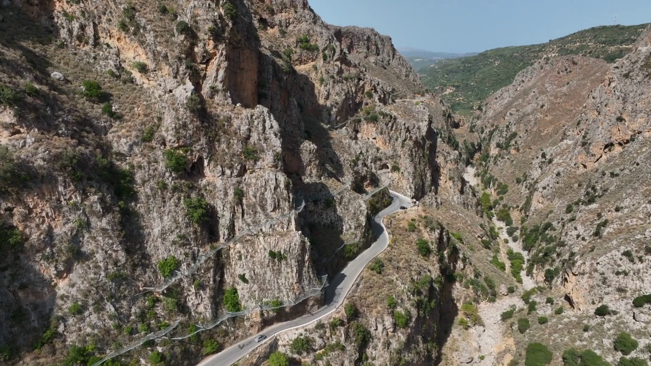 托波利亚峡谷路，克里特岛，希腊视频素材