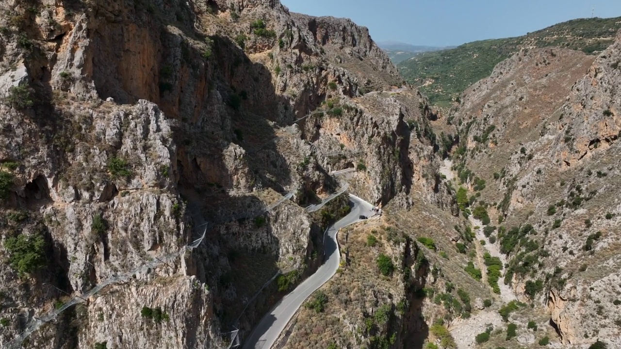 托波利亚峡谷路，克里特岛，希腊视频素材