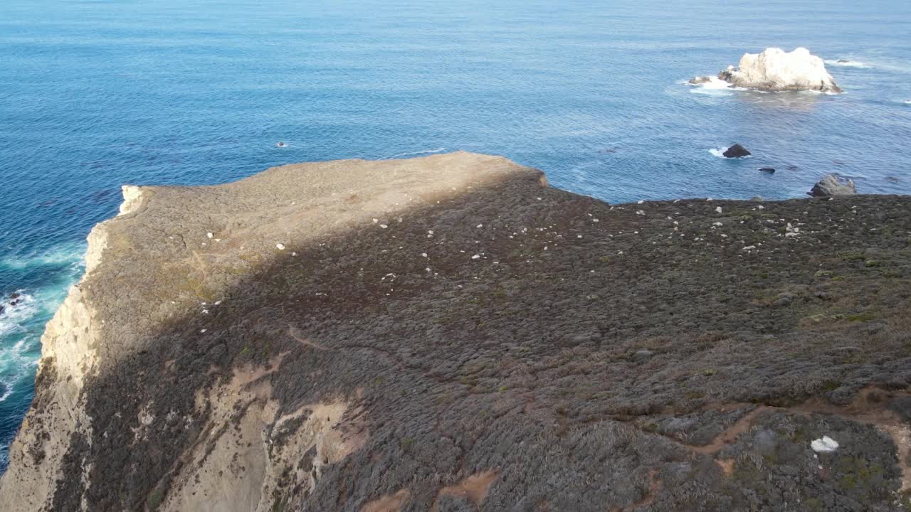 加州崎岖海岸线的航拍图视频素材