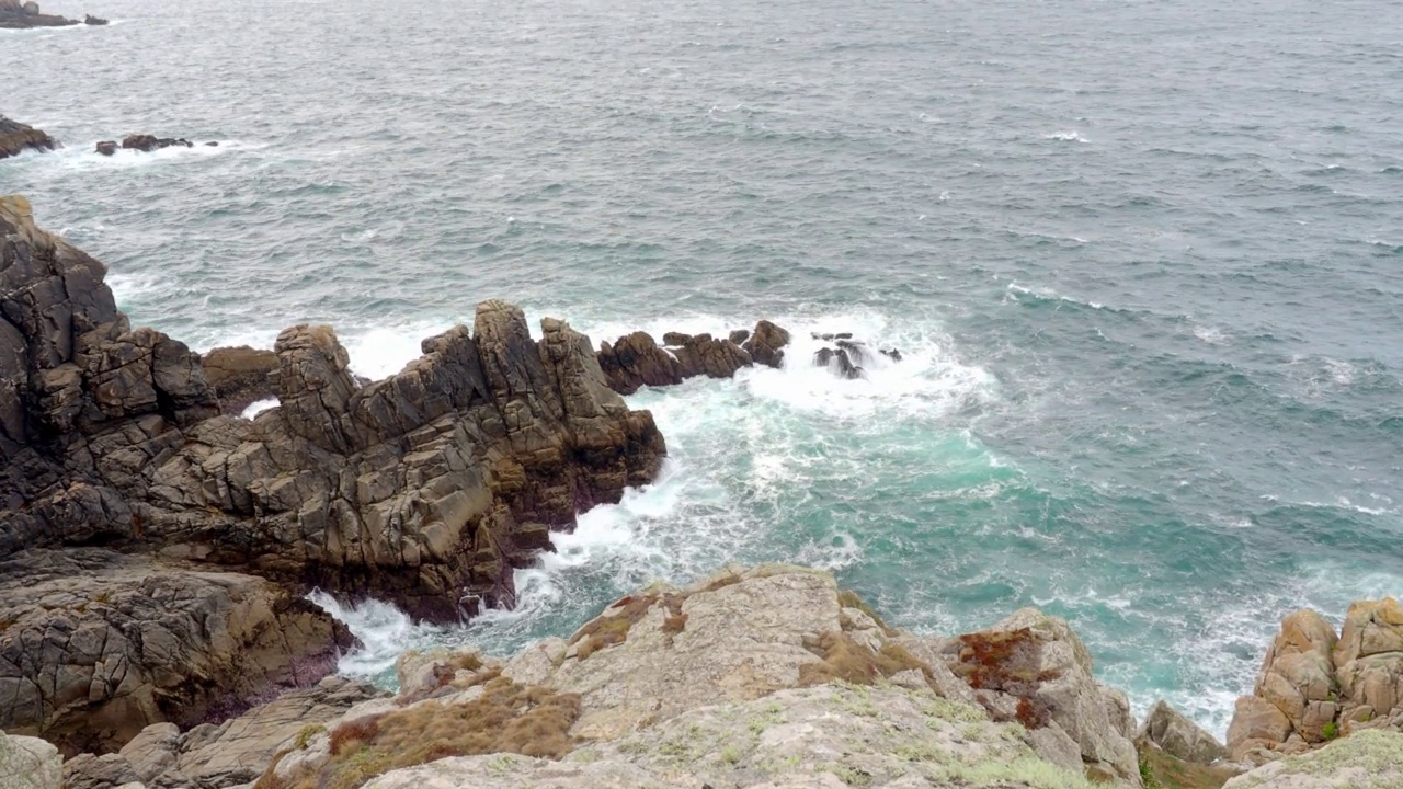 法国西海岸的海景和海岸景观视频下载