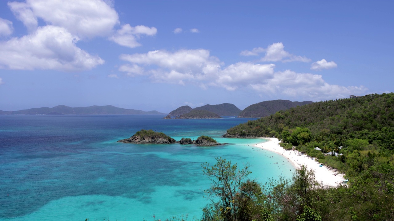 美属维尔京群岛圣约翰Trunk Bay。视频素材