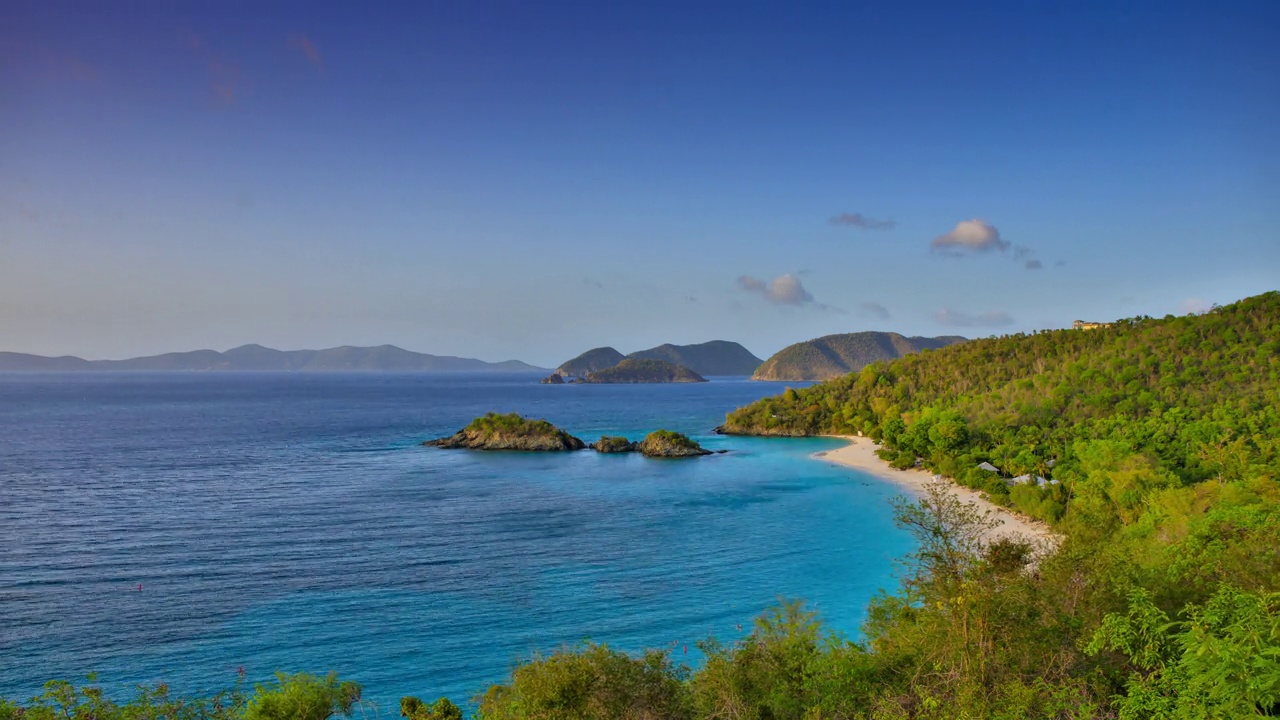 美属维尔京群岛圣约翰Trunk Bay。视频素材