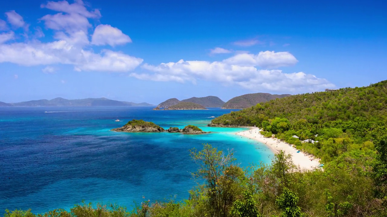 美属维尔京群岛圣约翰Trunk Bay。视频素材