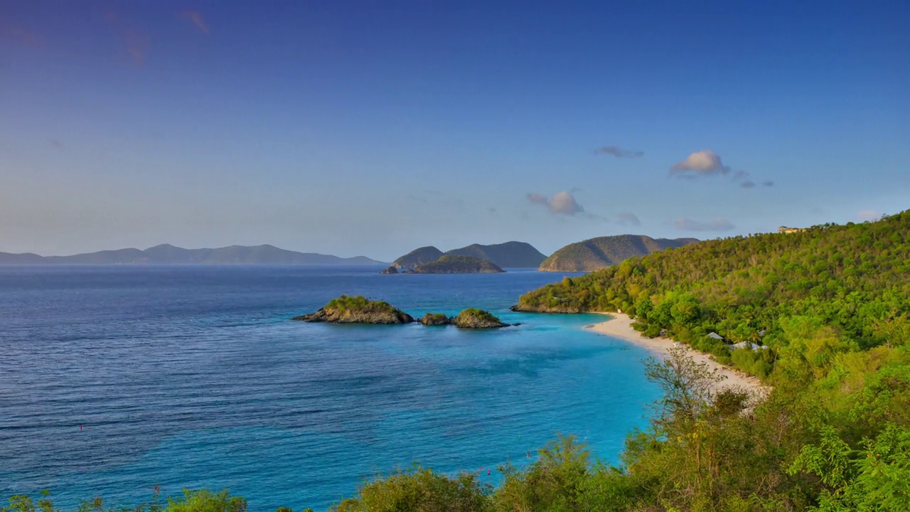 美属维尔京群岛圣约翰Trunk Bay。视频素材