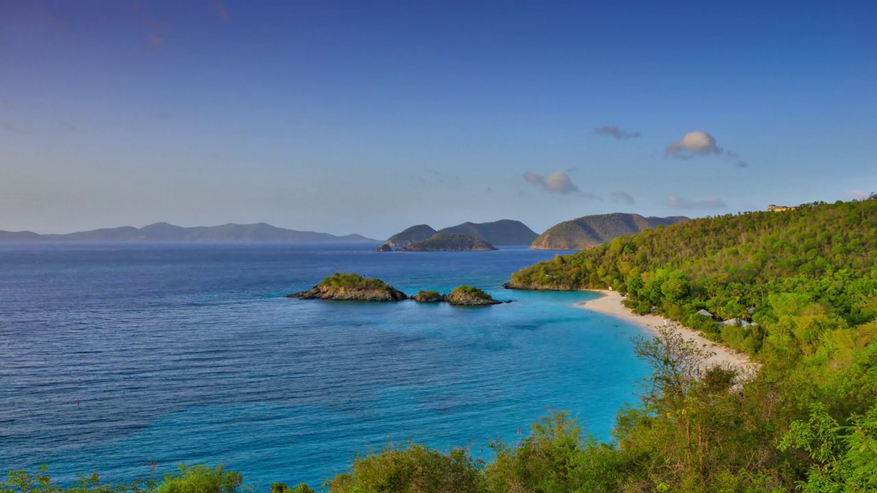 美属维尔京群岛圣约翰Trunk Bay。视频素材