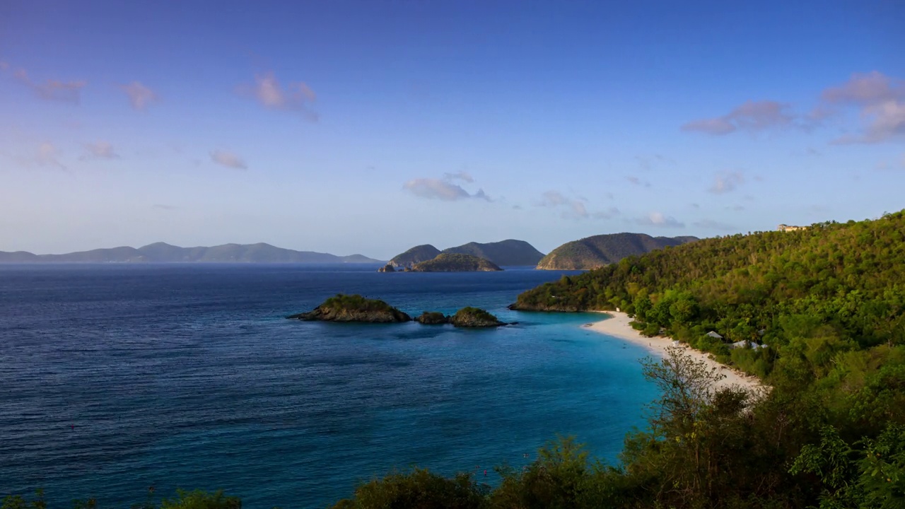 美属维尔京群岛圣约翰Trunk Bay。视频素材