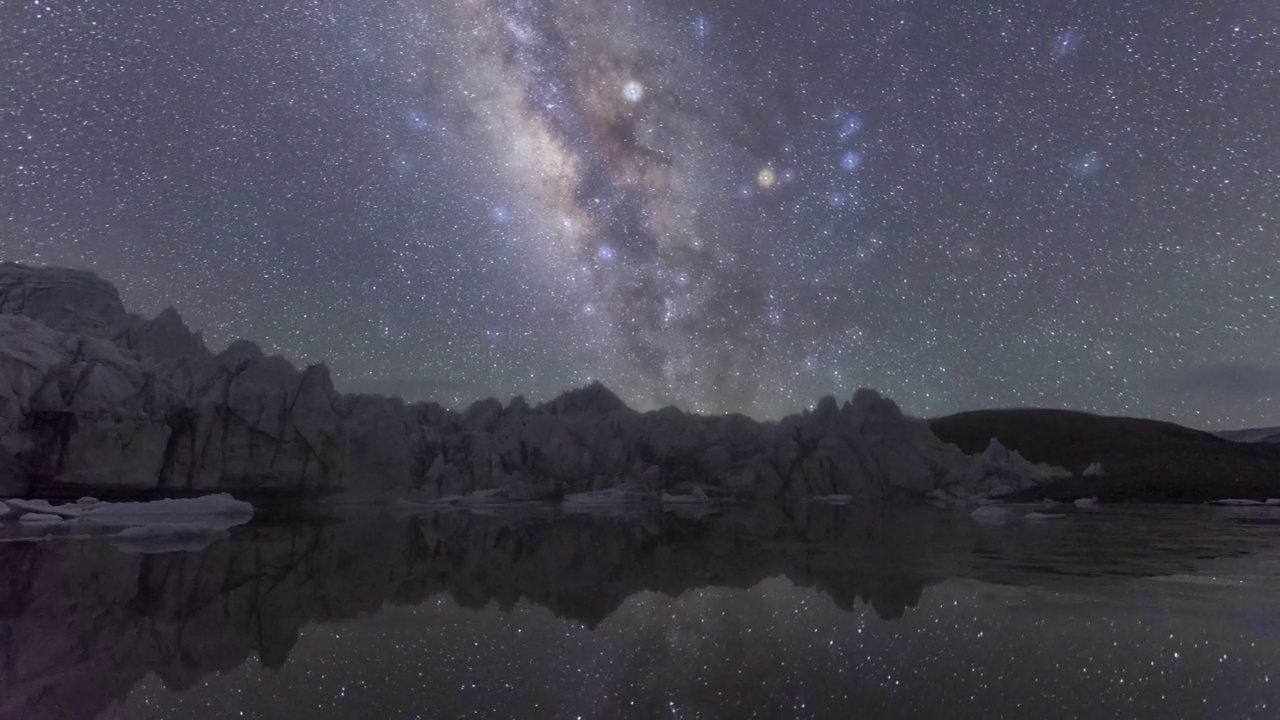 户外夜冒险，时间流逝视频星夜。视频素材