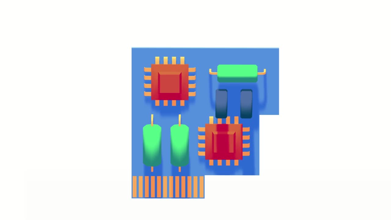 电路板。电子计算机主板。半导体芯片视频下载