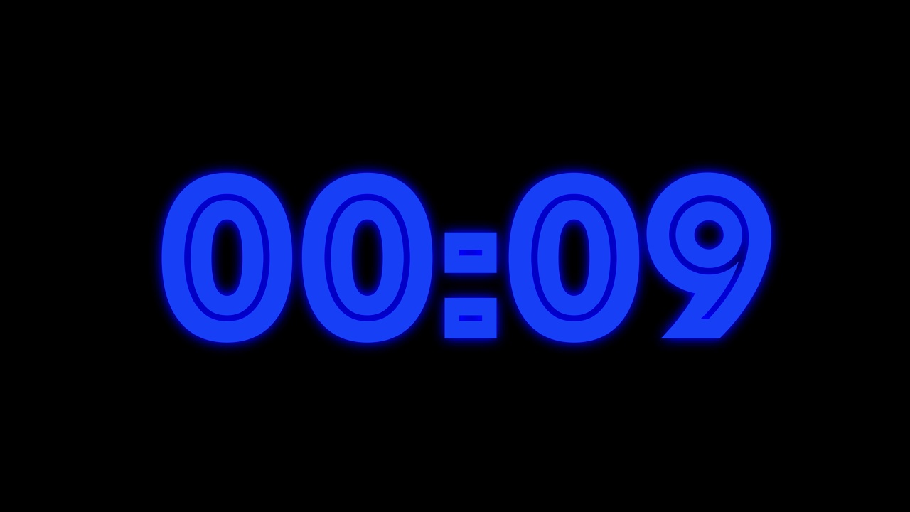 0至60秒计数器动画与alpha通道和色度键-数字时钟计数12h - 4k - LCD显示循环股票视频视频素材