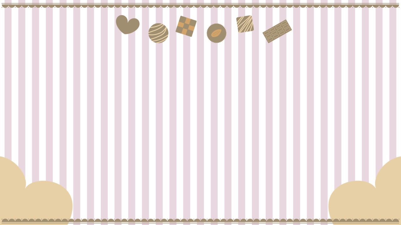 This is an animated background video of hearts and chocolates moving cutely on a striped background.　Loopable视频素材