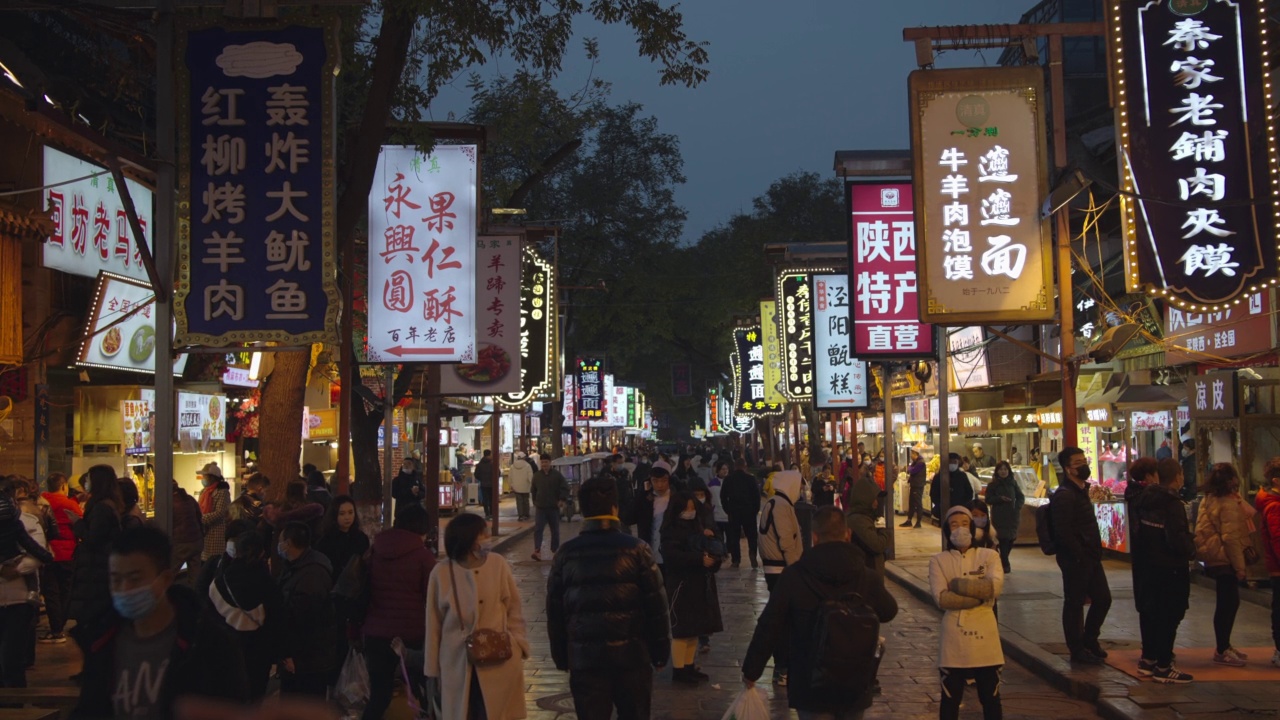 中国当地的夜市视频素材