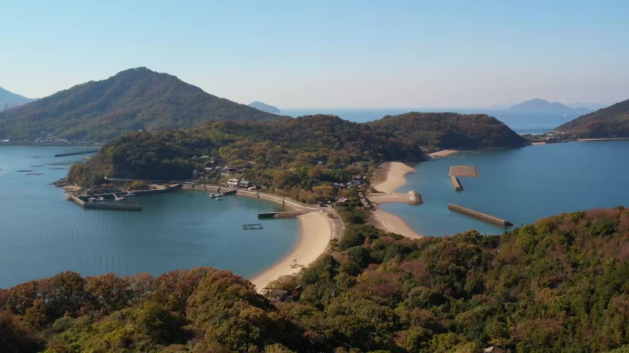 香川县三代市的浪岛美景视频素材