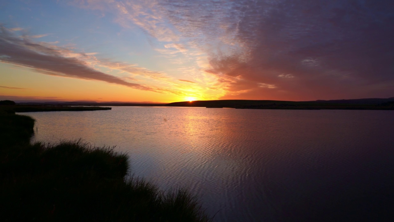 Skutustadir, Myvatn湖的日落视频素材