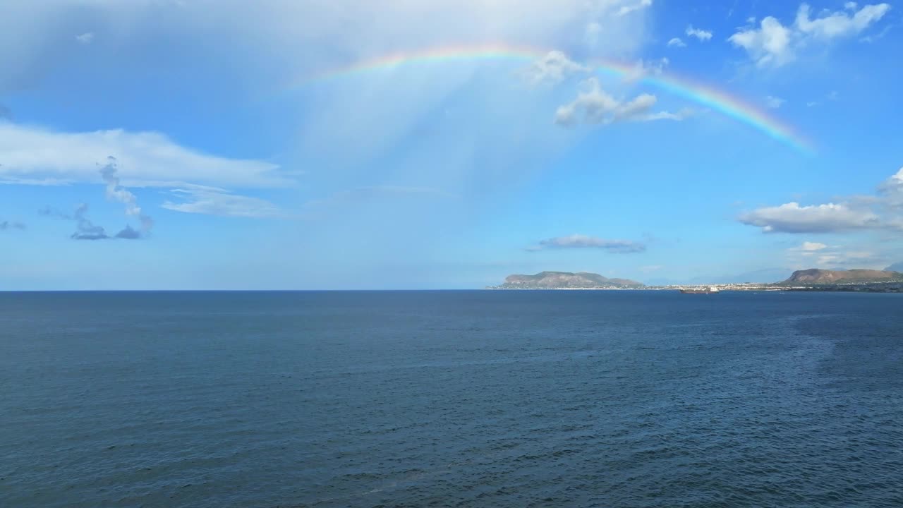 西西里岛巴勒莫镇的空中全景。视频素材