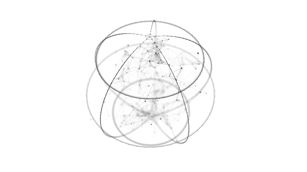 来自粒子网格的未来球体。全局网络连接结构。大数据可视化。3 d渲染。视频素材
