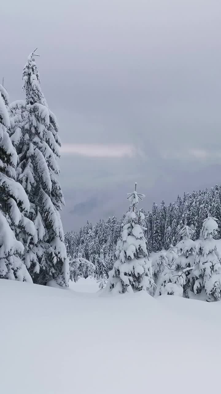 冬季山区景观。时间流逝视频素材