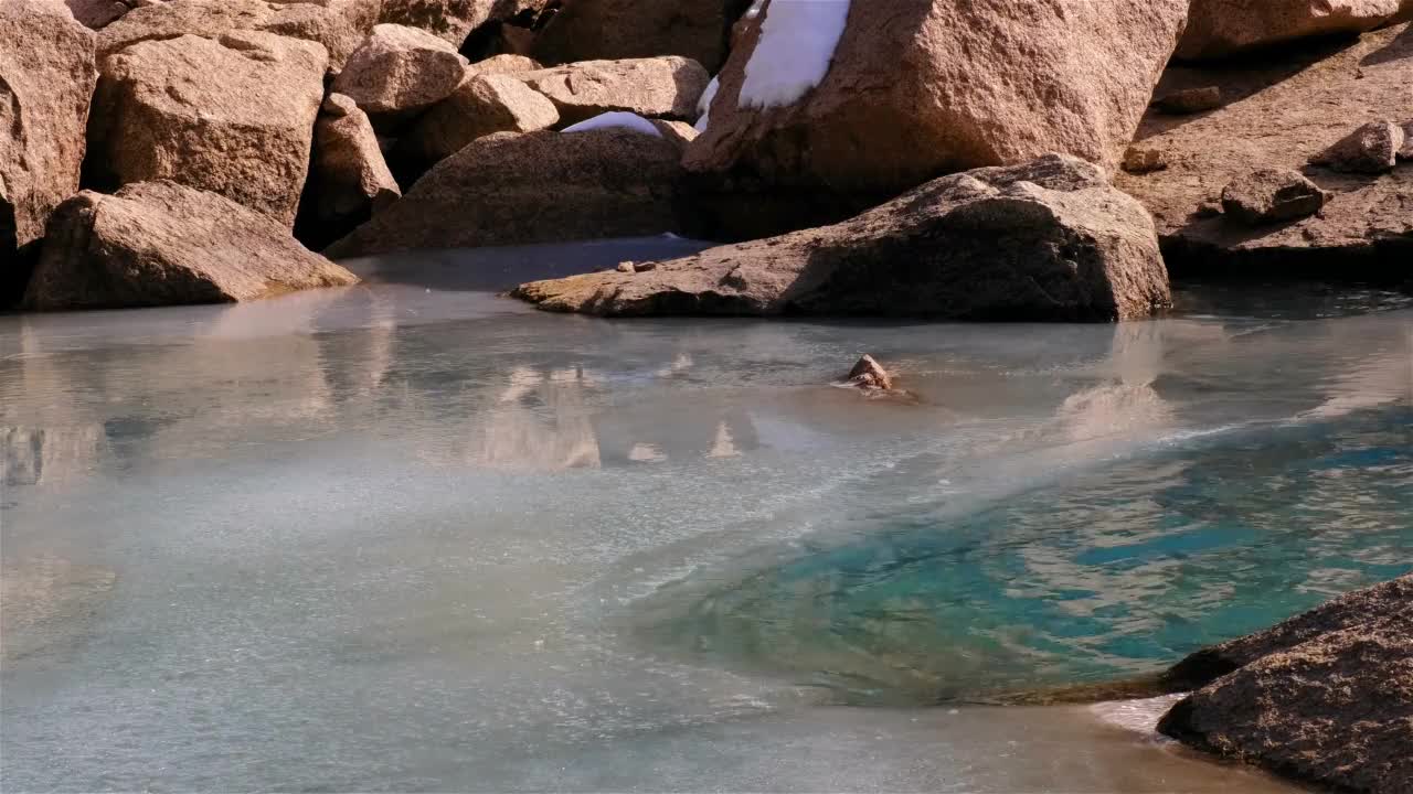 水面浪冰石视频素材