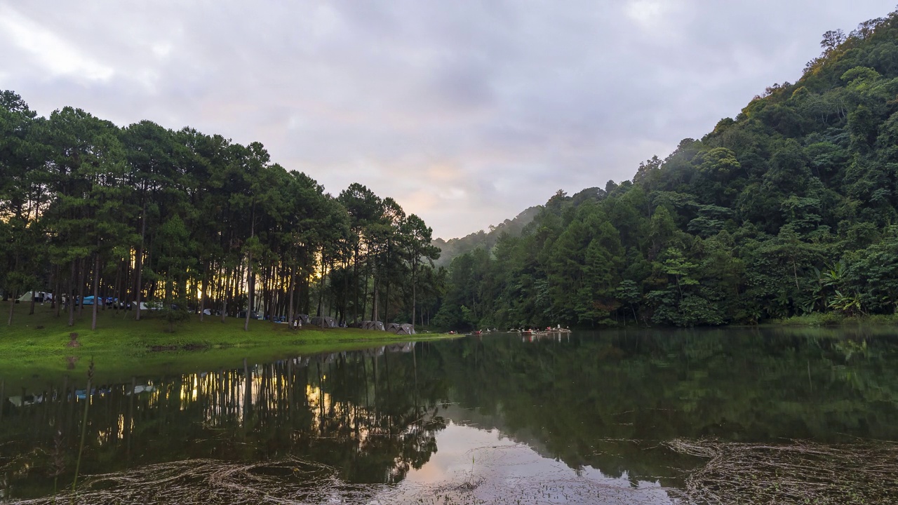 庞雄水库是泰国湄康颂省著名的旅游景点视频素材