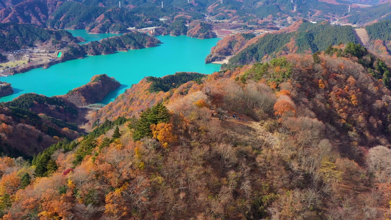 翠绿的湖水和山林视频素材