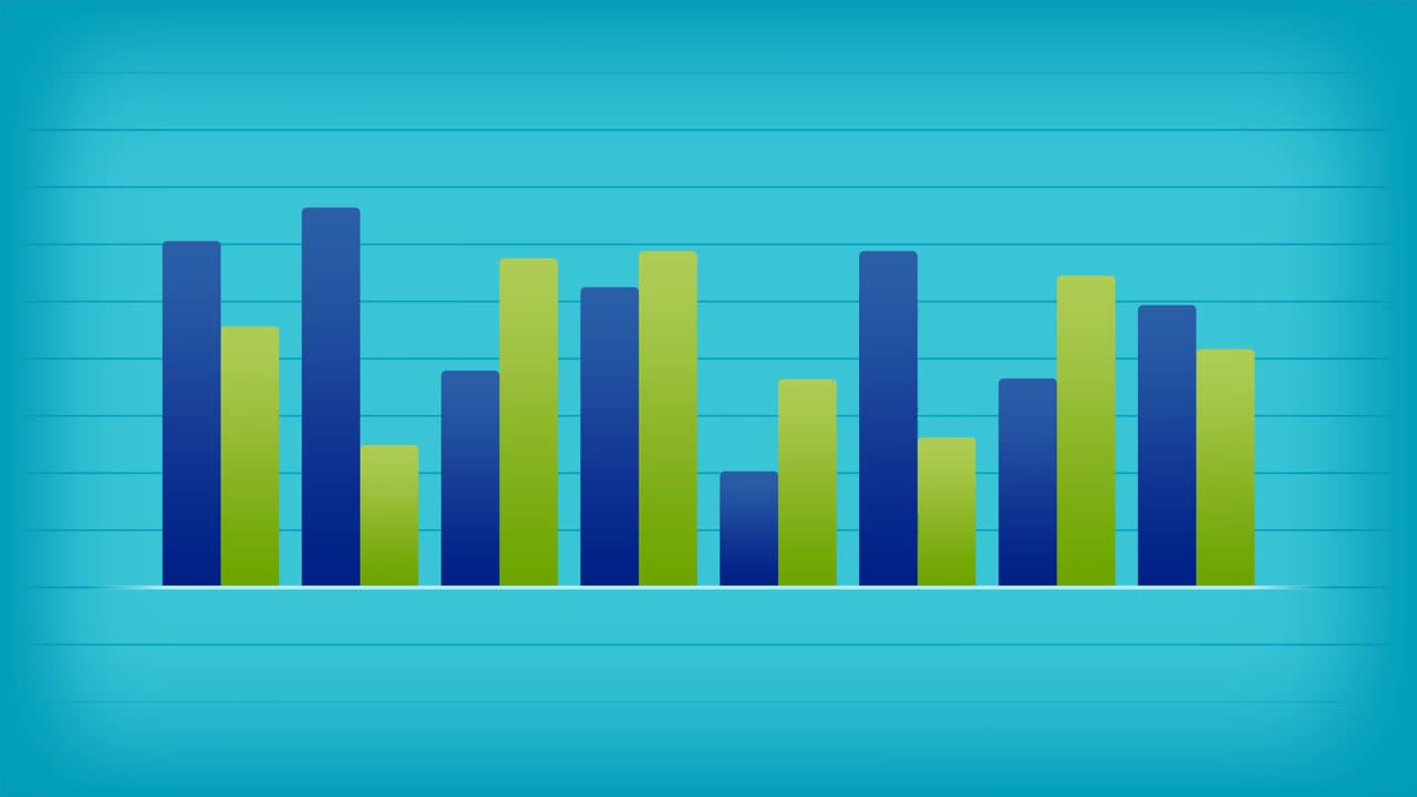 统计条形图，为未来的战略业务分析和规划提供流畅的动态。动态图形视频动画的商业广告，营销，推广剪辑，应用程序，网站，社交媒体视频下载