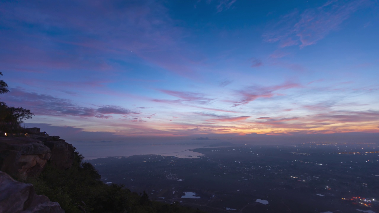 时间流逝，Khao Phraya Dern Thong Viewpoint洛布里，亚洲，泰国。视频素材