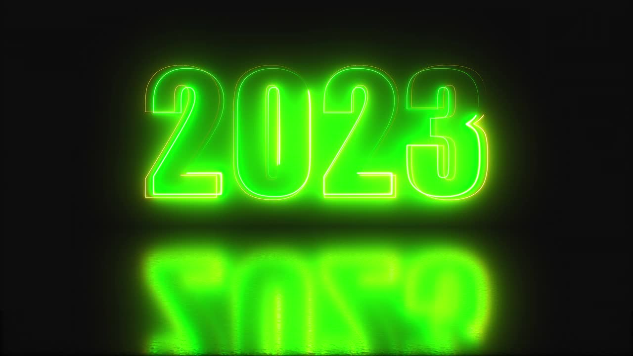 2023霓虹灯文字与反射视频素材