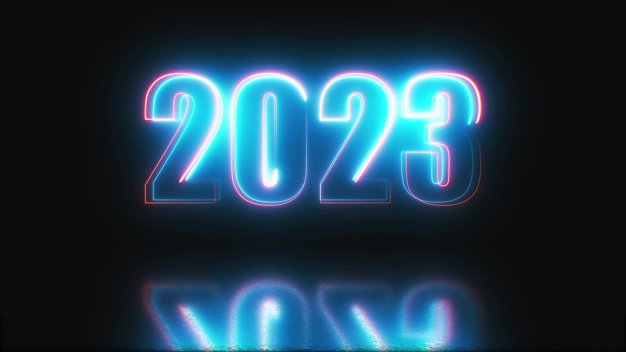 2023霓虹灯文字与反射视频素材