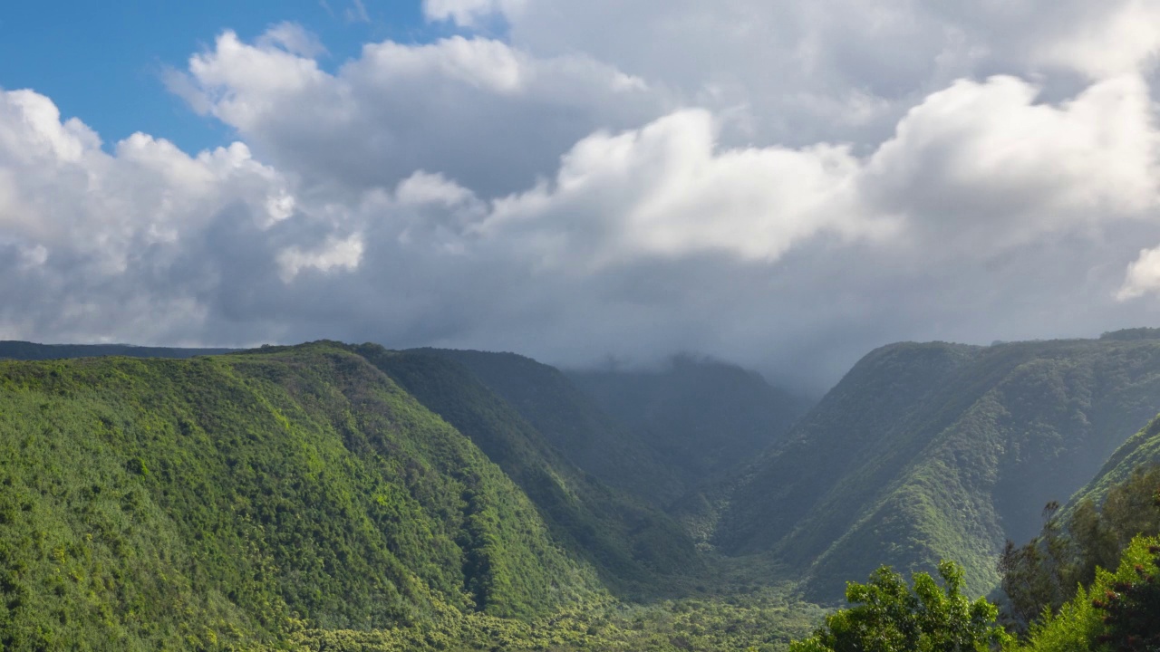 夏威夷大岛Pololu山谷的时间推移视频素材