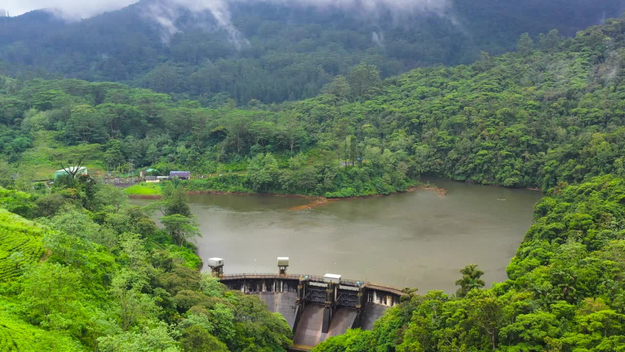 丛林中的山间大坝。斯里兰卡。视频素材