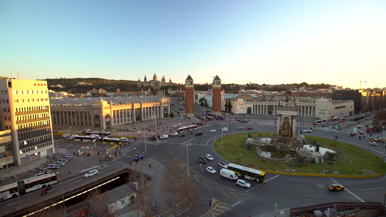 Plaça d'Espanya in Barcelona视频素材