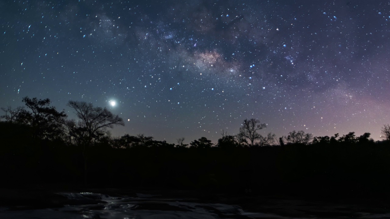 美丽的时光流逝的夜空。视频下载