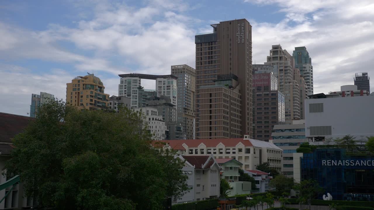 白天曼谷城市生活街区静物顶级全景4k泰国视频素材