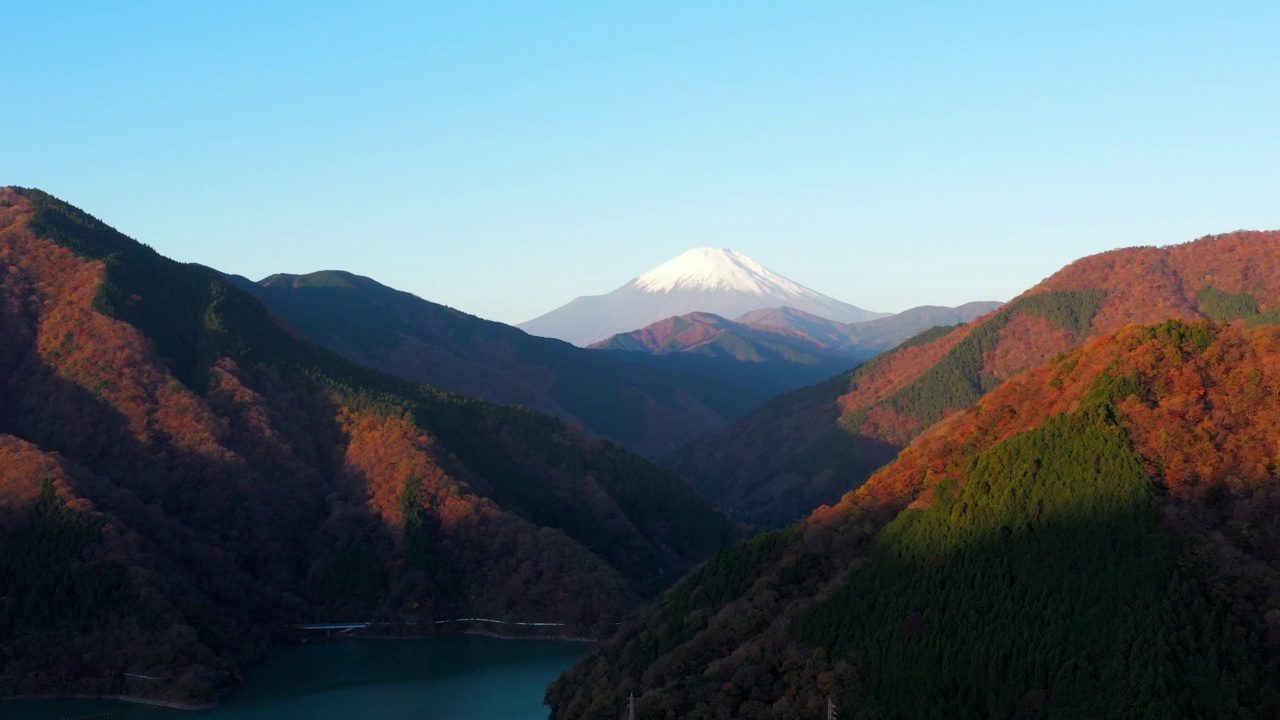 从山区看富士山视频素材