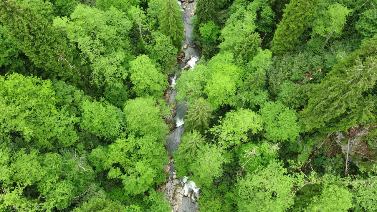 自然河流山林神奇美丽的景观视频素材