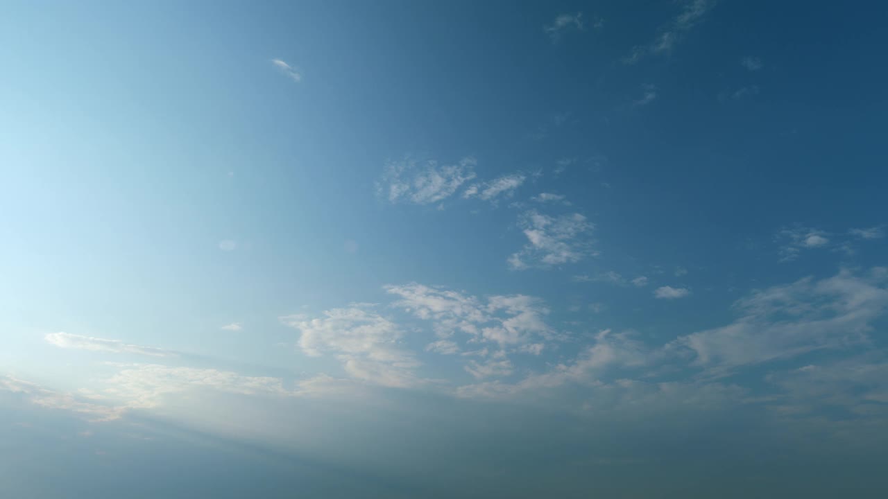 蓬松蓬松的白云。夏日蓝天的背景。时间流逝。视频素材