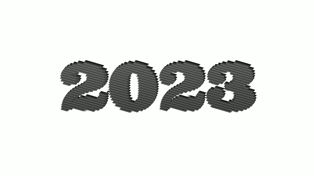 2023数字动画黑白2023新年快乐视频素材