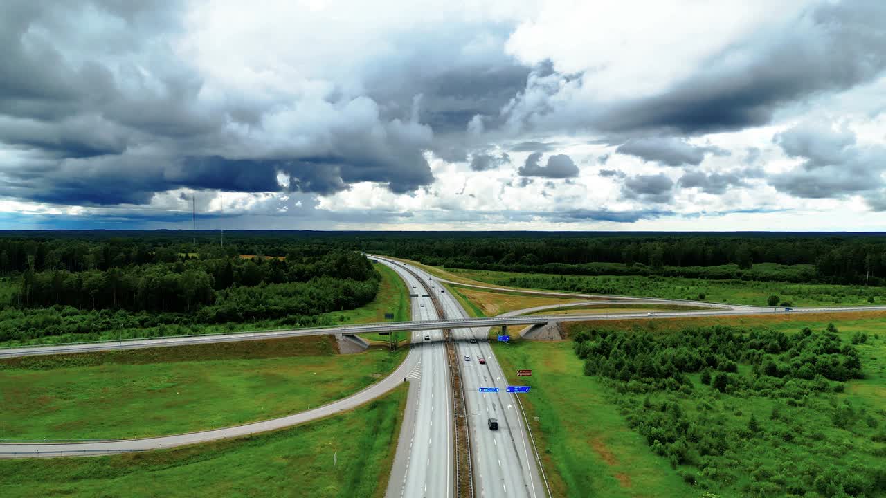 爱沙尼亚夏天乡间道路的风景视频素材