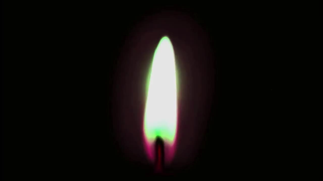 动画橙色蜡烛火焰隔离在黑屏上。视频素材