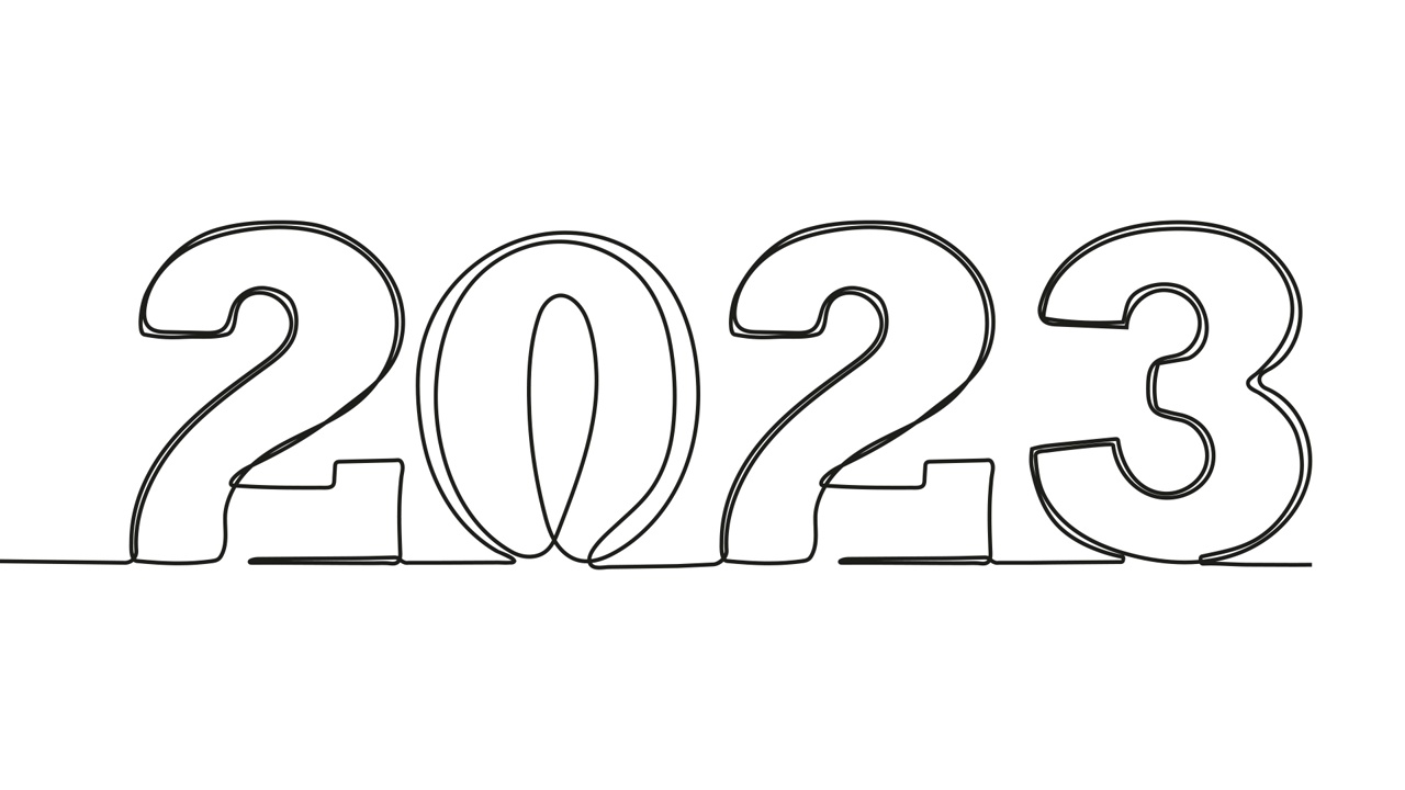 2023新年连续剪辑，行数视频。线条艺术2023年视频素材