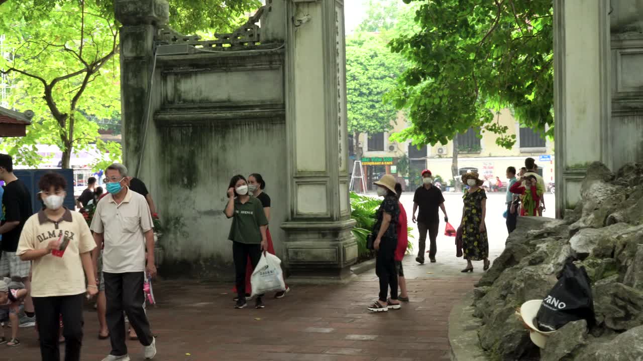 越南河内玉山寺入口视频素材