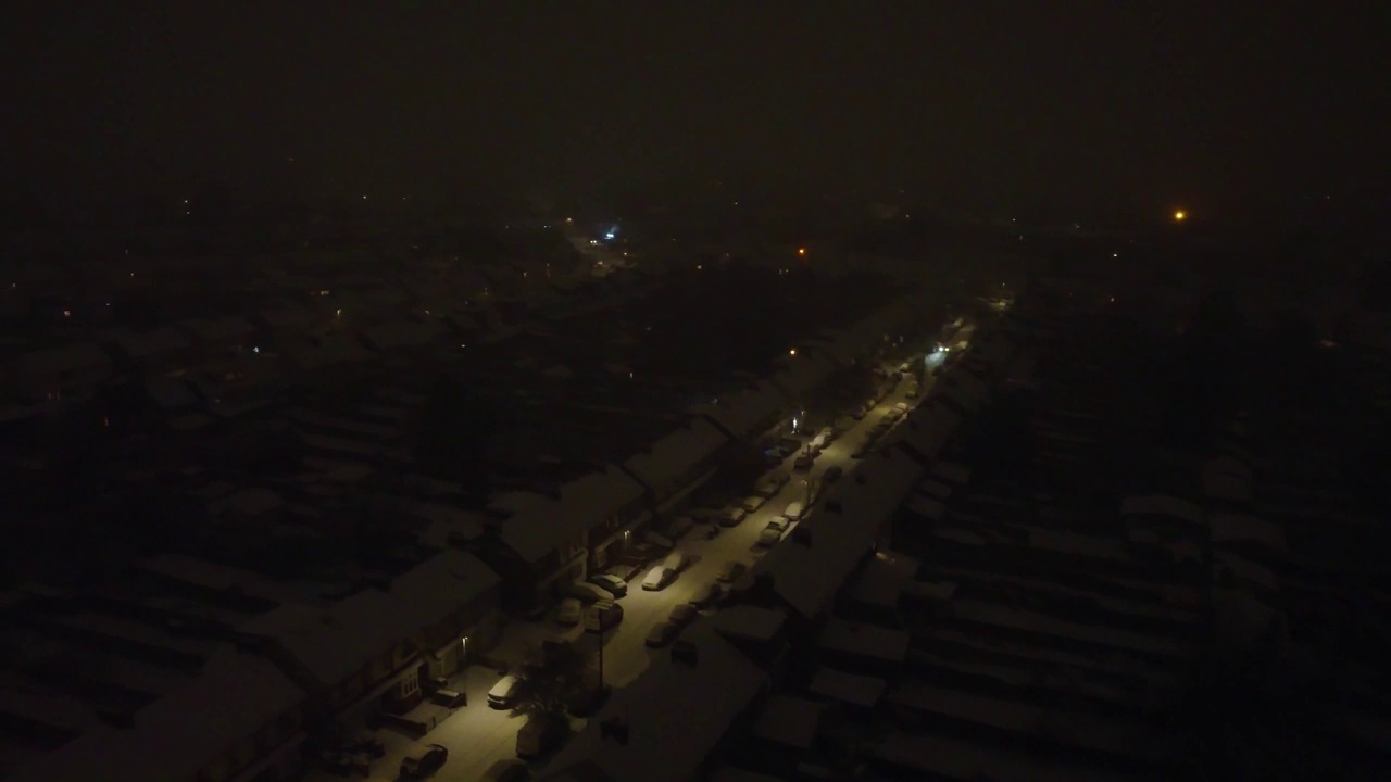 夜晚的城市飘雪视频素材