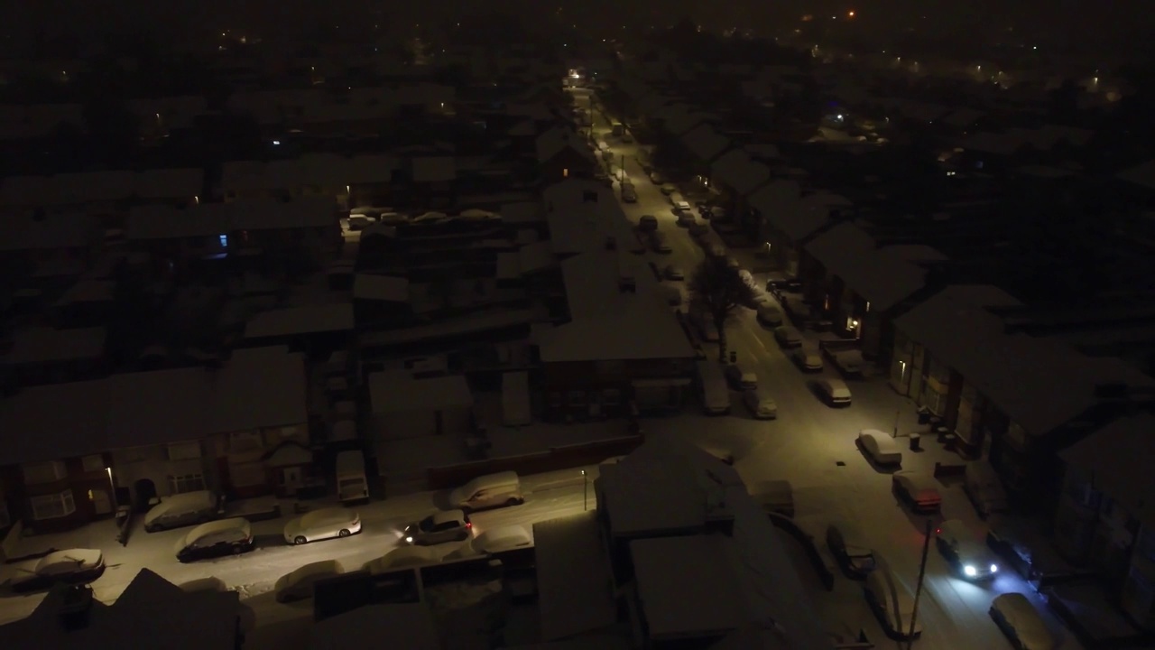 夜晚的城市飘雪视频素材