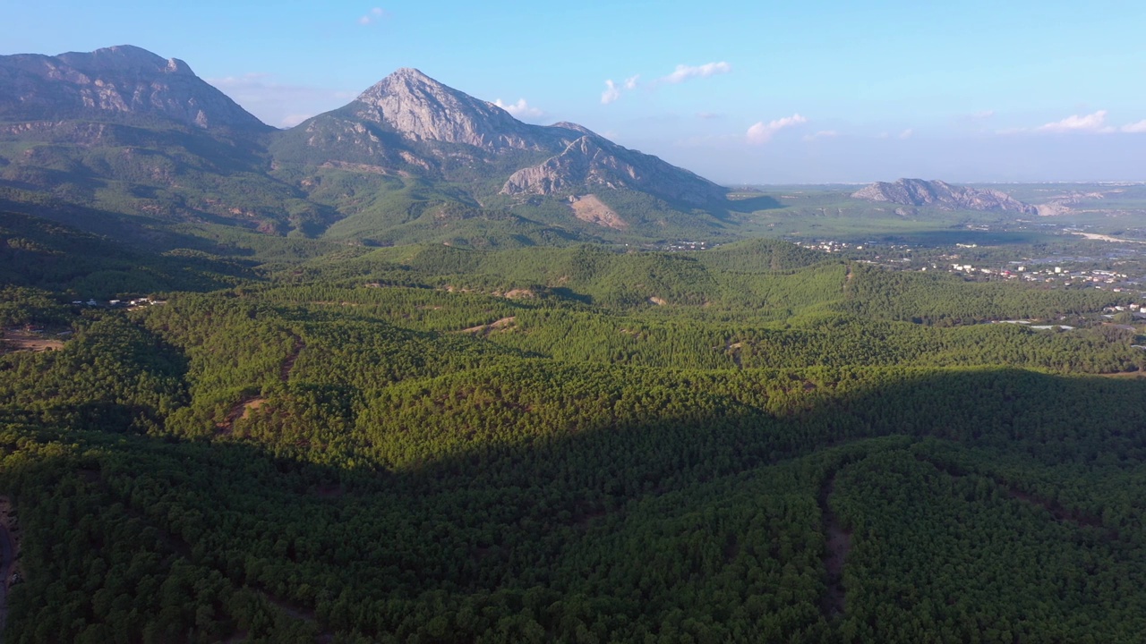 绿色山坡的鸟瞰图视频素材