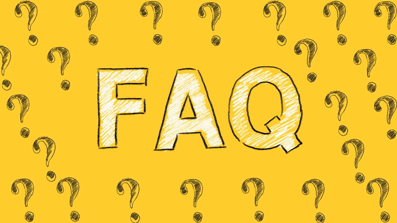 FAQ。常见问题。黄色字体。视频素材