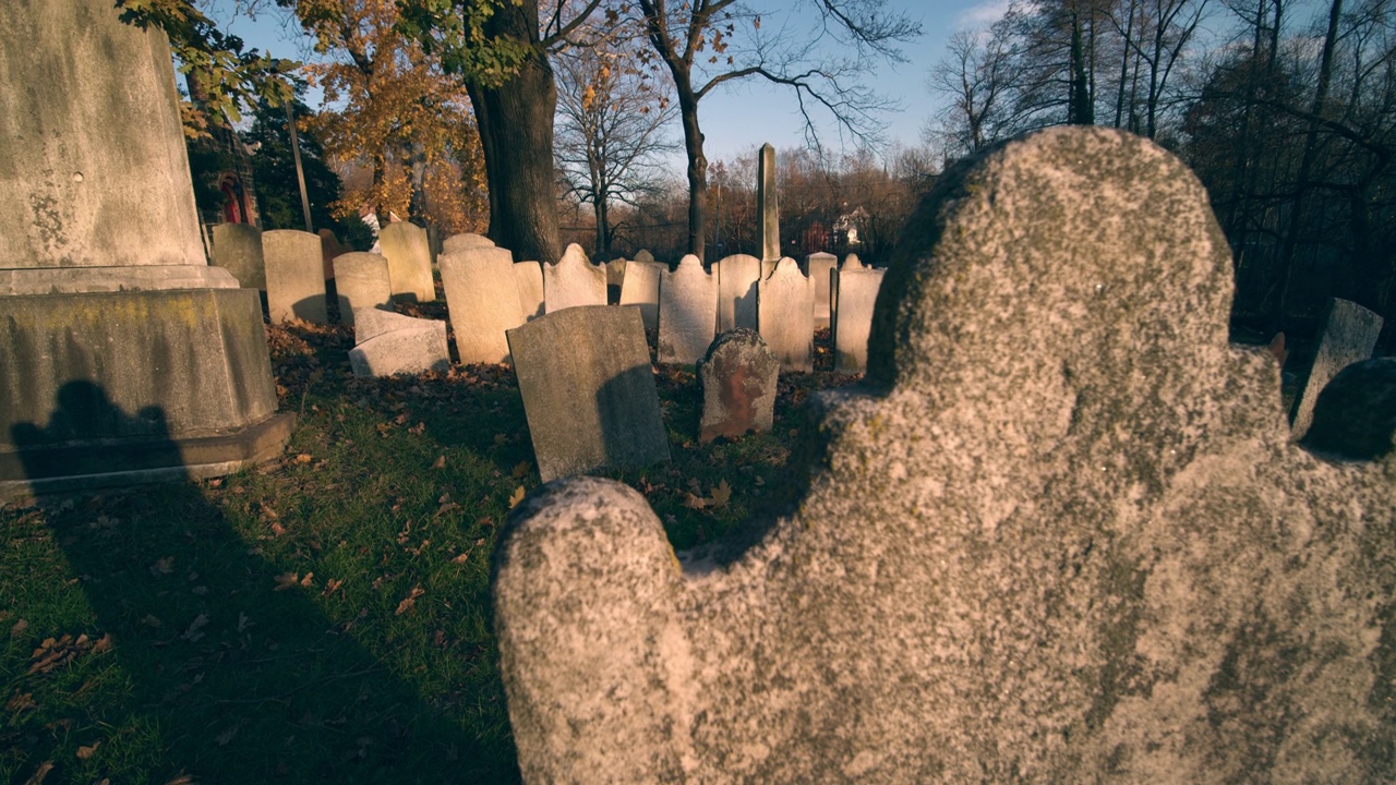 旧墓地里没有标记的墓碑视频素材